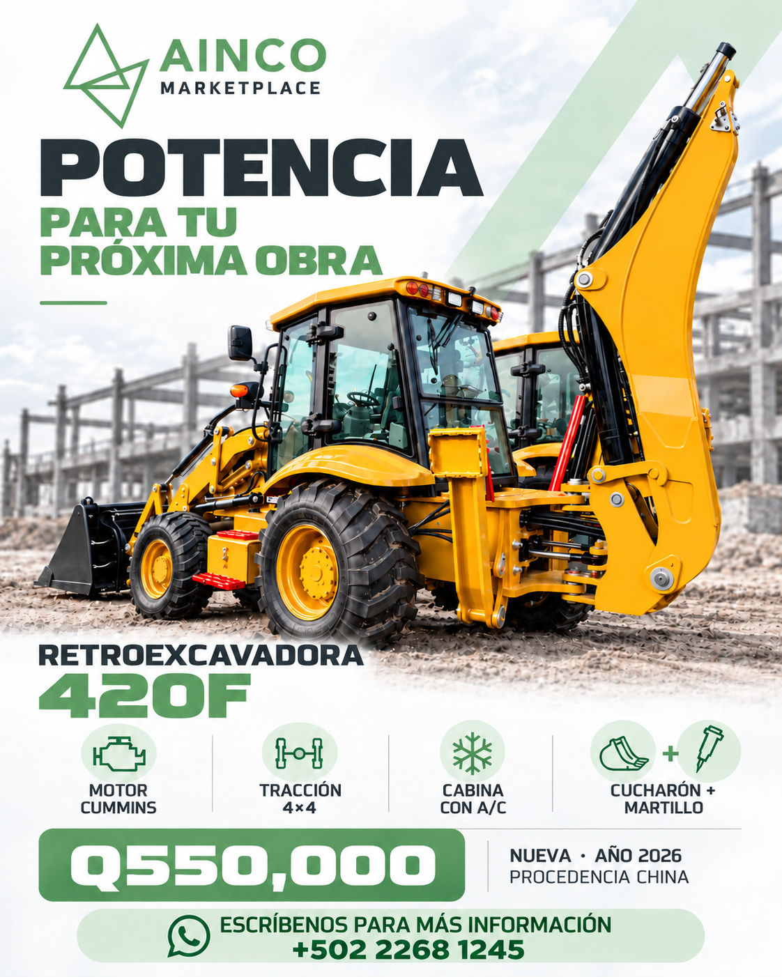 Retroexcavadora 420F - características